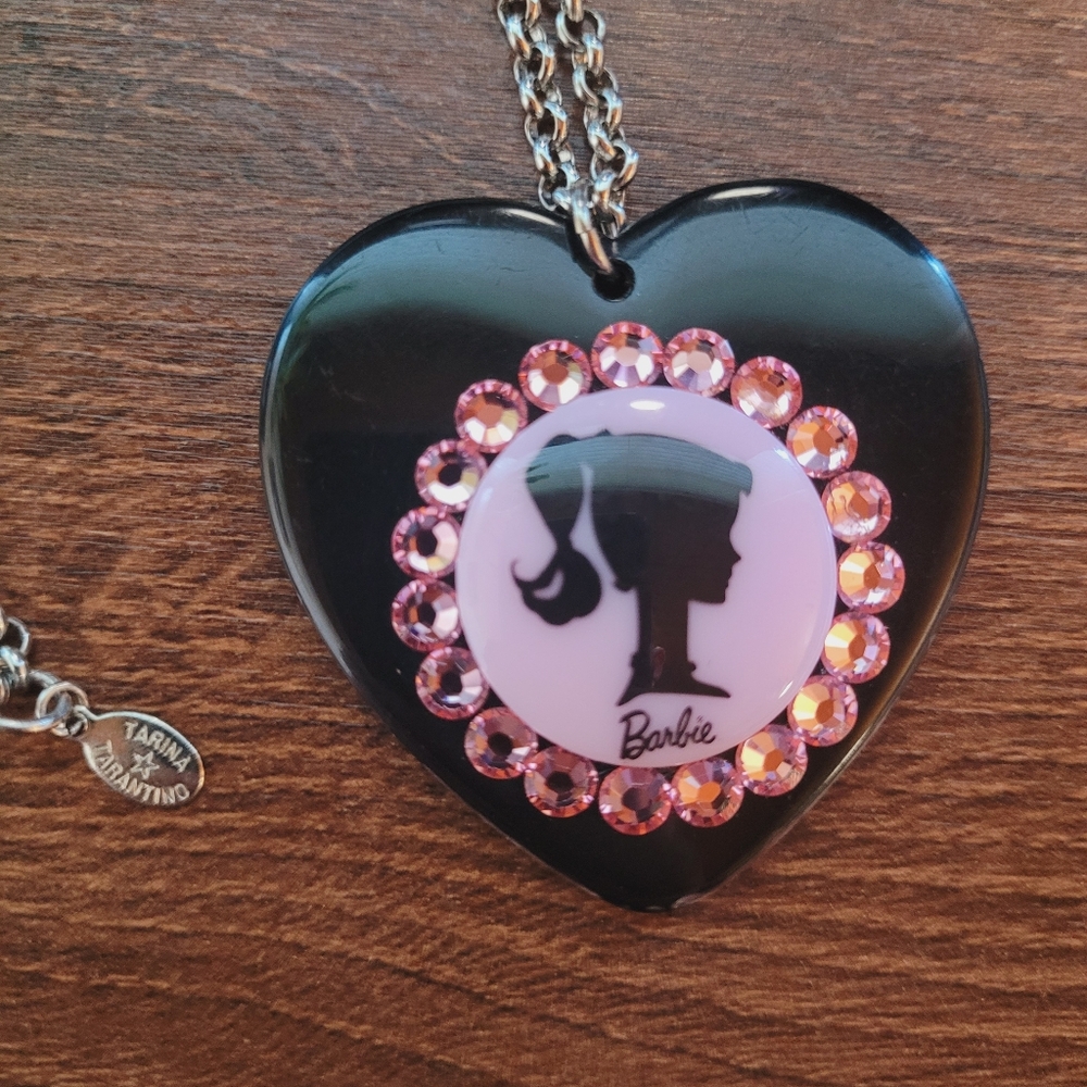 Tarina Tarantino Black and Pink Heart Necklace